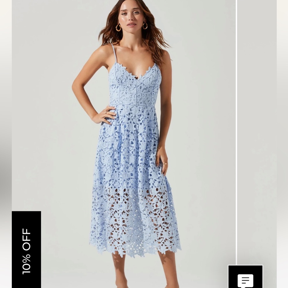 ASTR lace A line midi dress